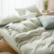 天竺棉4件套床上用品，1.8m纯棉床单被套床笠双人1.5米全棉四件套