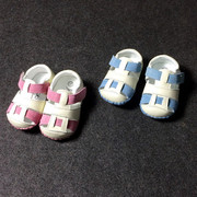 婴儿学步鞋凉鞋夏季q8男孩蓝色，女童粉色宝宝防滑软底，包脚趾(包脚趾)儿童鞋