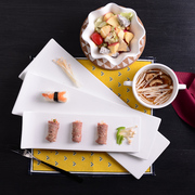 纯白盘子陶瓷长方盘寿司，盘子鸡翅甜品，碟子创意日式餐具西餐盘酒店