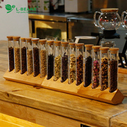 玻璃试管茶叶展示架咖啡熟豆生豆样品架咖啡厅吧台装饰架摆件