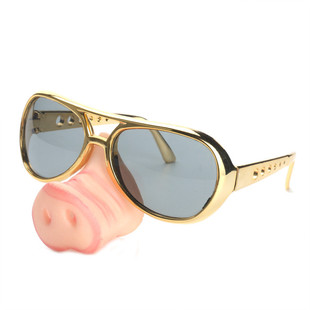 搞笑可穿戴猪鼻子眼镜喜感自拍娱乐游戏眼罩道具万圣节面具