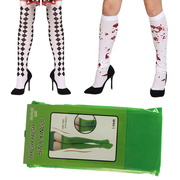 万圣节小丑道具成人女小丑黑白菱格丝袜护士带血丝袜精灵绿色丝袜