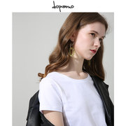 dopamo丨yetta系列圆领黑白，纯色短袖棉质，基本款白色t恤女超值