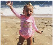 萌化你的出口大牌婴儿儿童泳衣防晒50沙滩服戏水服冲浪服