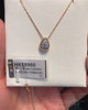 香港六福珠宝18k750玫瑰金钻石(金钻石，)水滴吊坠超大钻闪
