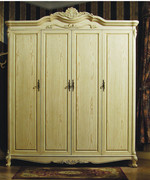 欧式实木衣柜定制开移门仿古象牙白色做旧开放漆艾特利家具卧室