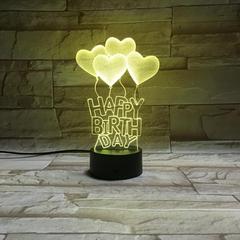 生日快乐3d立体视觉灯装饰