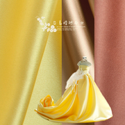 395婚纱缎布料小有光厚缎diy旗袍，古装黄色类cos服装古装汉服面料