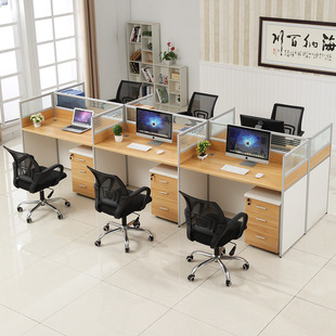 职员办公桌简约现代员工桌246人位办公桌椅组合屏风卡座办公家具