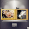 蒙娜丽莎印花十字绣3d欧式油画，白玫瑰满绣小幅客厅卧室画套件