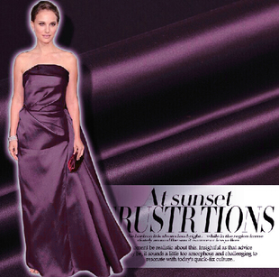 加厚深紫色骨架感重磅绸缎布料 定制 外套裤装连衣裙礼服面料