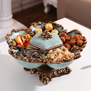 欧式家用干果盘分格带盖创意，美式干果盒糖果，瓜子零食盘客厅水果盘