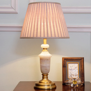 霍森 美式简约全铜云石台灯温馨客厅卧室床头灯欧式纯铜灯具调光