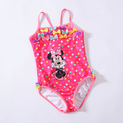 外贸原单女童泳衣连体，可爱儿童米妮女孩宝宝专业游泳衣