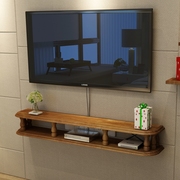 电视墙置物架实木壁挂电视吊柜客厅卧室简易欧式简易机顶盒置物架