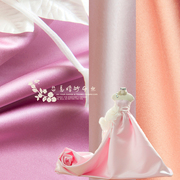 台岛纯色绸缎礼服395婚纱缎布料有光旗袍汉服粉色缎服装面料