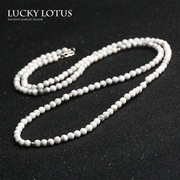 luckylotus首饰白松石(白松石)长链925银男女简约百搭时尚款可做手链