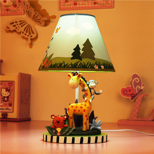 小动物台灯男孩卧室床头灯儿童，房创意可爱卡通温馨长颈鹿装饰夜灯