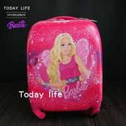 BARBIE/芭比公主花仙子女孩16寸可爱粉红儿童旅行拉杆箱行李箱