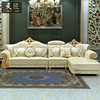 欧式皮艺沙发 实木雕花小户型沙发转角香槟金沙发客厅奢华组合
