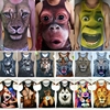夏季搞怪3d动物虎狼图案大猩猩搞笑t恤男士猴子创意背心个性衣服