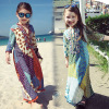 印度之印象 夏装女童装连衣裙民族风绵绸沙滩裙亲子装母女装
