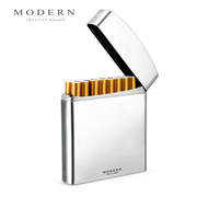 德国modern创意不锈钢烟盒20支装男士个性翻盖超薄便携香菸盒刻字