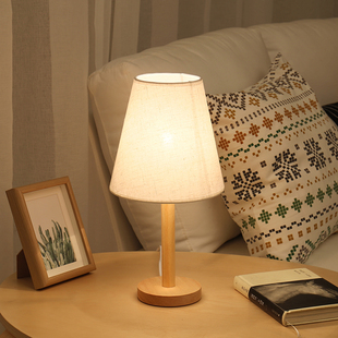 欧式创意实木节能led台灯，简约现代书桌，卧室护眼学习床头灯可调光