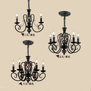美式蜡烛铁艺吊灯现代创意客厅，灯餐厅卧室，简约吊灯服装店灯饰