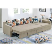 转角沙发床多功能小户型组合可拆洗储物棉麻布艺实木抽拉