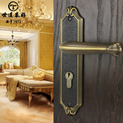 全铜门锁欧式室内卧室房间，内门纯铜家用静音，实木门锁把手