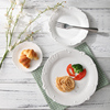 浮雕陶瓷餐具套装欧式西餐牛排，盘子纯白色家用菜盘糕点盘平盘浅盘