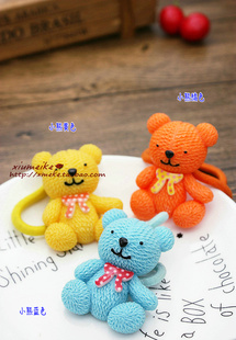 韩国版儿童糖果色小熊，小狗动物粗皮筋发圈同款头绳发绳头花发饰