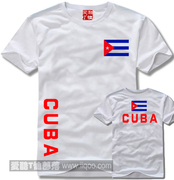 世界各国国旗T恤古巴文化衫个性纯棉短袖圆领直身可以定制1件