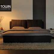 北欧风格床小户型可拆洗现代简约1.8米主卧室双人布艺床HB621