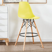 欧式伊姆斯椅高脚椅吧台椅榉木腿餐椅休闲靠背椅创意设计椅餐厅椅