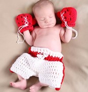 儿童摄影衣服新生婴儿，照相服装宝宝百天满月拍照造型服饰拳王服饰