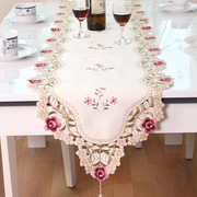 高档桌布椅套布艺欧式绣花餐桌布台布茶几桌旗椅子套椅垫套装