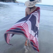 旅游度假海滩沙漠围巾女棉麻纱巾防晒披肩两用海边沙滩巾拍照丝巾