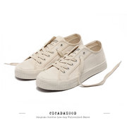 Cicadahood日本冈山帆布低帮硫化鞋 本白款 帆布鞋原创 复古工装