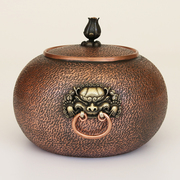 纯手工纯铜紫铜茶叶罐，存茶罐普洱红绿茶叶罐散茶桶