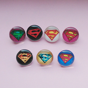 十个超人标志时光，宝石水晶玻璃胸章徽章胸针，胸花别针领针