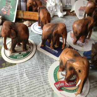 泰国进口-手工雕刻-招财象-实木大象
