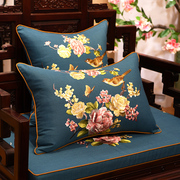 新中式刺绣红木沙发垫坐垫防滑靠垫罗汉床古典实木椅垫套定制