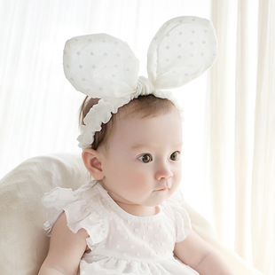 韩国韩版女童发带婴儿大兔耳朵发带发箍宝宝发饰儿童头饰头花可爱