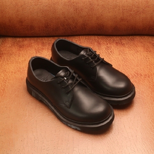 dr马丁鞋1461纯黑经典，3孔马丁黑色，男女款英伦风低帮马丁鞋