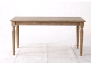 欧式新古典实木餐桌椅做旧复古松木餐桌高档家用圆腿造型长方