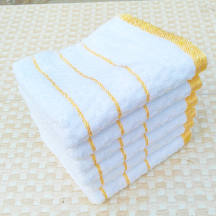 10条白毛巾棉吸水菠萝宾馆足疗洗浴成人家用面巾浴池澡堂毛巾