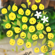 韩国sonia贴纸柠檬表情，手帐账手机可爱pvc防水杯子无痕小贴画