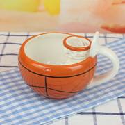 创意篮球茶杯足球陶瓷儿童水杯牛奶咖啡杯早餐杯子正晨卡通杯